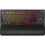 Corsair K70 Core Ασύρματο Μηχανικό Gaming Πληκτρολόγιο TenKeyLess με Corsair MLX Red Διακόπτες RGB Black