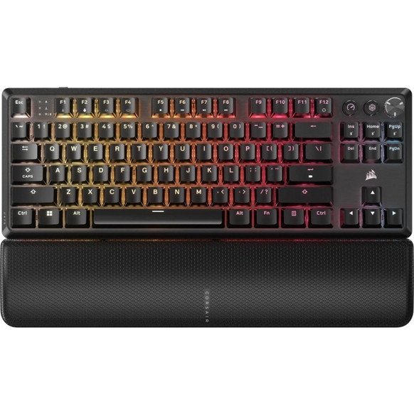 Corsair K70 Core Ασύρματο Μηχανικό Gaming Πληκτρολόγιο TenKeyLess με Corsair MLX Red Διακόπτες RGB Black
