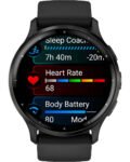 Garmin Venu 3 Stainless Steel 45mm Αδιάβροχο Smartwatch με Παλμογράφο (Slate Bezel With Black Silicone Band)