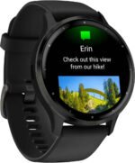 Garmin Venu 3 Stainless Steel 45mm Αδιάβροχο Smartwatch με Παλμογράφο (Slate Bezel With Black Silicone Band)