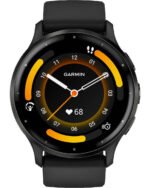 Garmin Venu 3 Stainless Steel 45mm Αδιάβροχο Smartwatch με Παλμογράφο (Slate Bezel With Black Silicone Band)