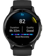 Garmin Venu 3 Stainless Steel 45mm Αδιάβροχο Smartwatch με Παλμογράφο (Slate Bezel With Black Silicone Band)