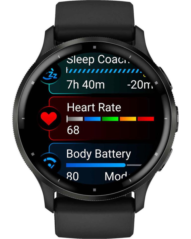 Garmin Venu 3 Stainless Steel 45mm Αδιάβροχο Smartwatch με Παλμογράφο (Slate Bezel With Black Silicone Band)