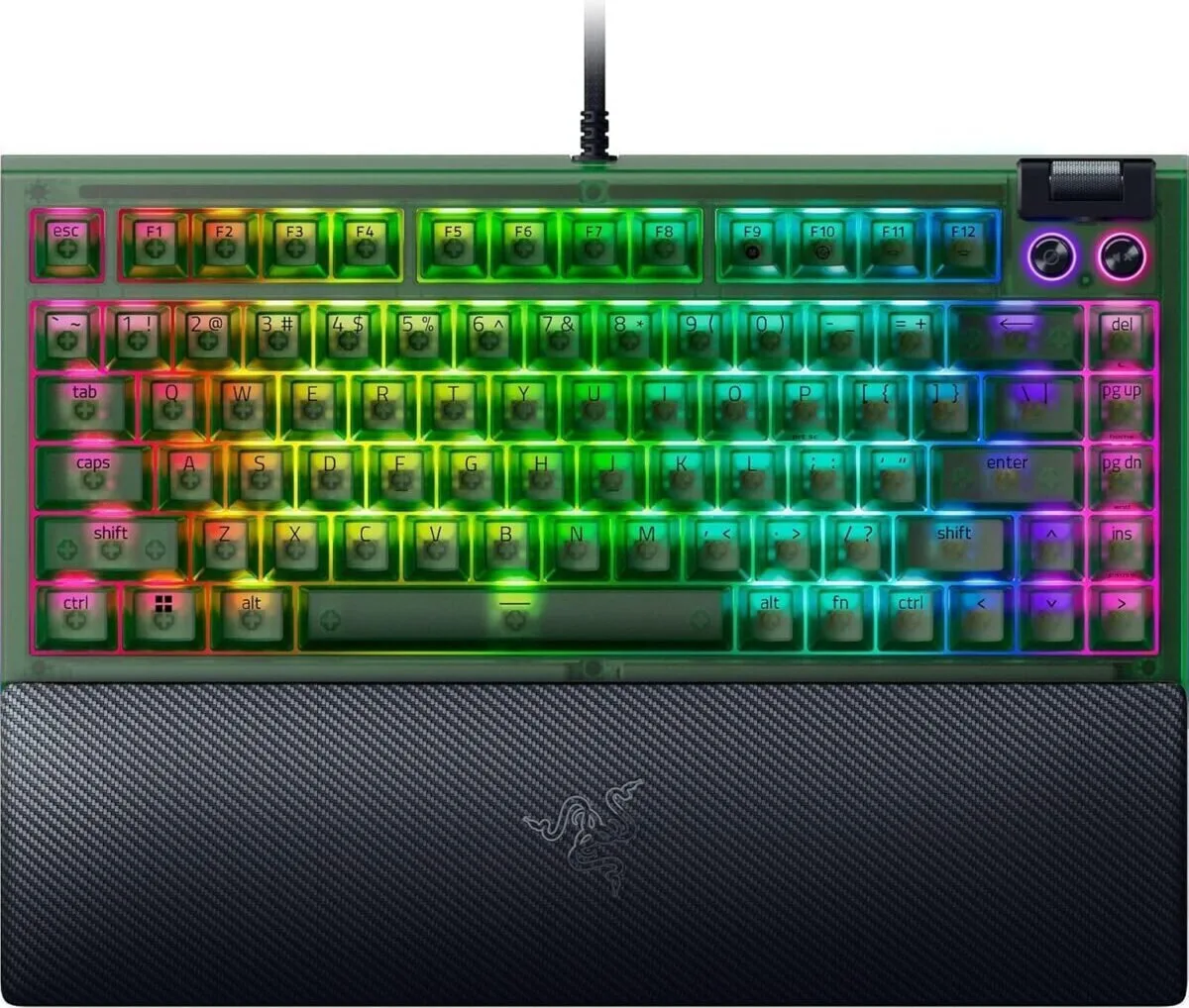 Razer BlackWidow V4 Gaming Μηχανικό Πληκτρολόγιο 75% με Razer Orange διακόπτες και RGB φωτισμό (Αγγλικό US) Phantom Green Edition Razer BlackWidow V4 Gaming Μηχανικό Πληκτρολόγιο 75% με Razer Orange διακόπτες και RGB φωτισμό (Αγγλικό US) Phantom Green Edition