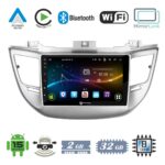 VenCore 3236-10007-0068S - Οθόνη Multimedia Android 15 9" 9109A MTK6762 Octa-Core 2GB/32GB IPS με Πρόσοψη, CarPlay, Android Auto και Υποστήριξη Κάμερας Οπισθοπορείας AHD για Hyundai Tucson 2015-2018 – Ασημί