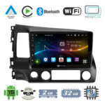 VenCore 3236-10008-0242B - Οθόνη Multimedia Android 15 10.1" 9109A MTK6762 Octa-Core 2GB/32GB IPS με Πρόσοψη, CarPlay, Android Auto και Υποστήριξη Κάμερας Οπισθοπορείας AHD για Honda Civic 2006-2011 – Μαύρη