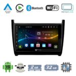VenCore 3236-10007-0069B - Οθόνη Multimedia Android 15 9" 9109A MTK6762 Octa-Core 2GB/32GB IPS με Πρόσοψη, CarPlay, Android Auto και Υποστήριξη Κάμερας Οπισθοπορείας AHD για VW Polo 2009-2017 – Μαύρη