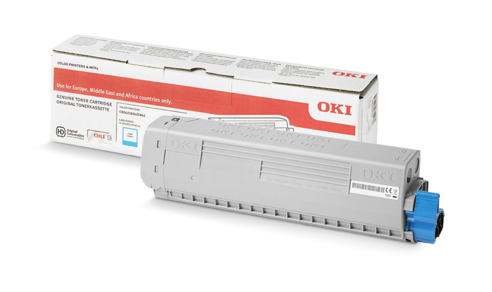 OKI TONER CYAN C824/C834/C844 (5K) OKI Toner Cyan C824/C834/C844 (5K) - Image 1