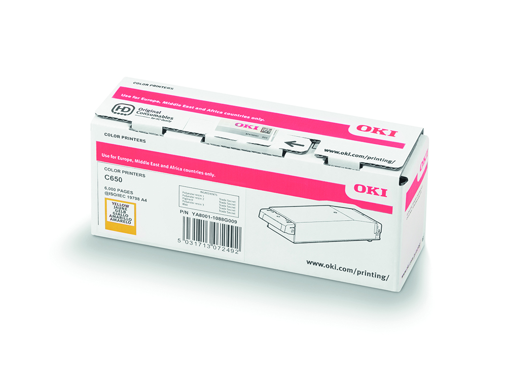OKI TONER YELLOW C650/ C651(6K) OKI Toner Yellow C650/ C651(6K) - Image 1