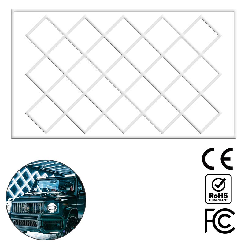 687e3231a9159_43978459 OptiMesh - Διακοσμητικό LED Φωτιστικό Πάνελ Οροφής Πολυγωνικού Σχεδιασμού με Εσωτερικά Μοτίβα - 680W 110-240V - Μ484.0 x Π283.4 x Υ2cm - Ψυχρό Λευκό 6500K - Image 1
