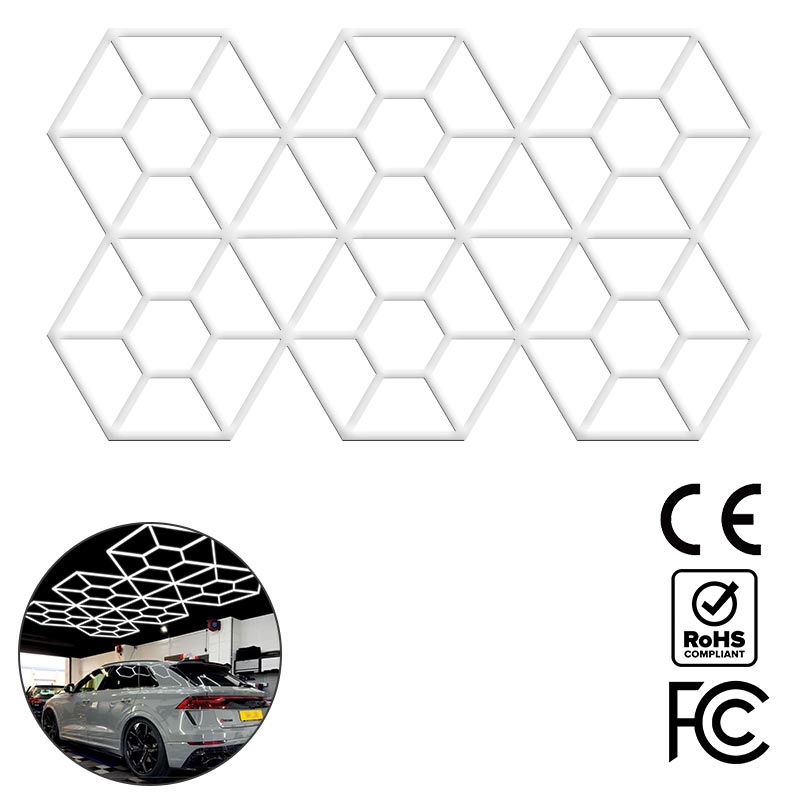 687e35fccc4e9_57618875 LumaGrid - Διακοσμητικό LED Φωτιστικό Πάνελ Οροφής Πολυγωνικού Σχεδιασμού με Εσωτερικά Μοτίβα - 589W 110-240V - Μ482.8 x Π279.6 x Υ2.5cm - Ψυχρό Λευκό 6500K - Image 1