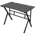 VenCore 2730-10002 - Gaming Desk 140x60x75cm Black - Μοντέρνο Γραφείο Gaming VenCore Μοριοσανίδας Carbon Fiber με Μεταλλικά Πόδια Μαύρο Μ140 x Π60 x Υ75cm