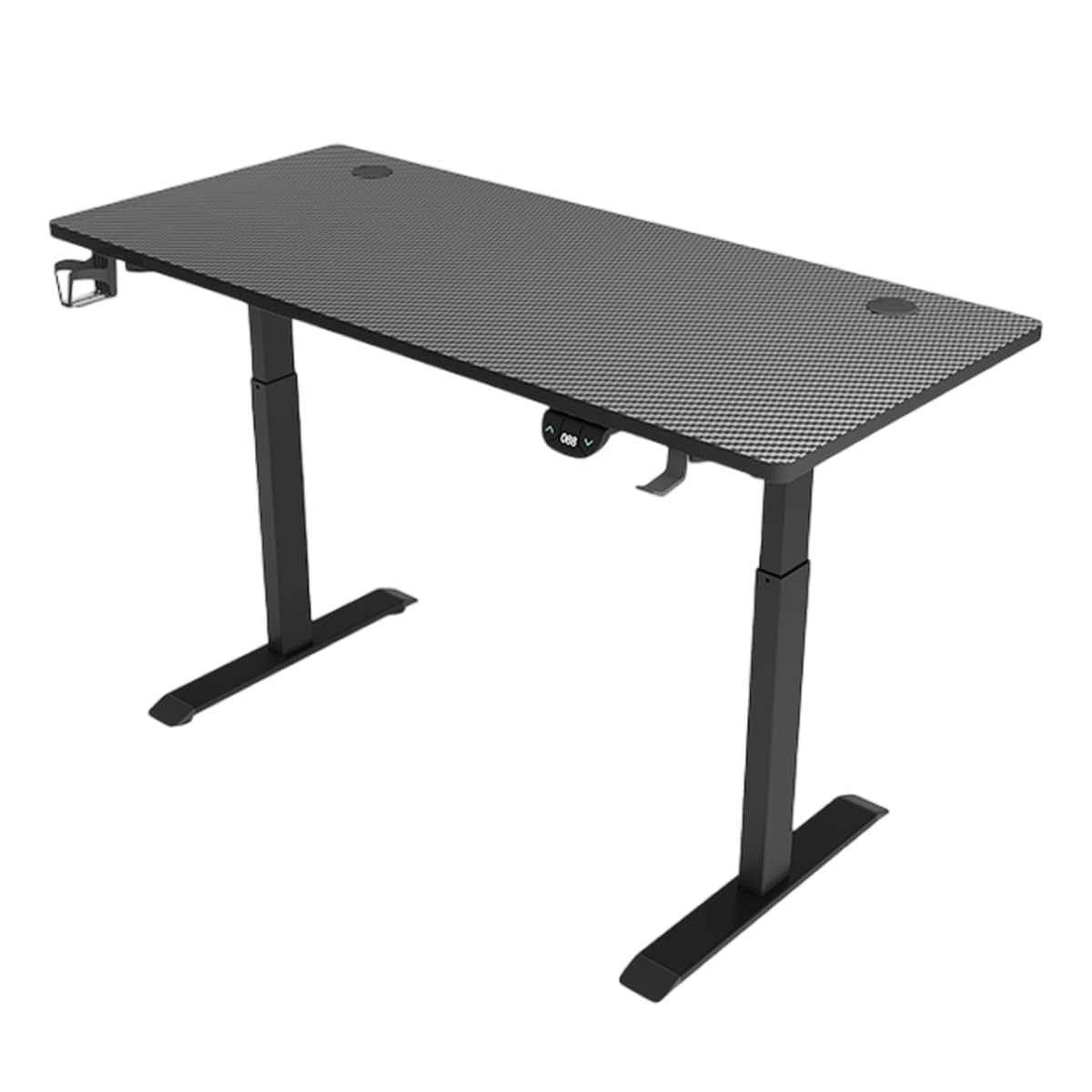 69e0e617f0024_2730-10003-01 VenCore 2730-10003 - Gaming Desk Adjustable 140x60x72-112cm Black - Μοντέρνο Γραφείο Ρυθμιζόμενου Ύψους Gaming VenCore Μοριοσανίδας Carbon Fiber με Μεταλλικά Πόδια Μαύρο Μ140 x Π60 x Υ72-112cm - Image 1