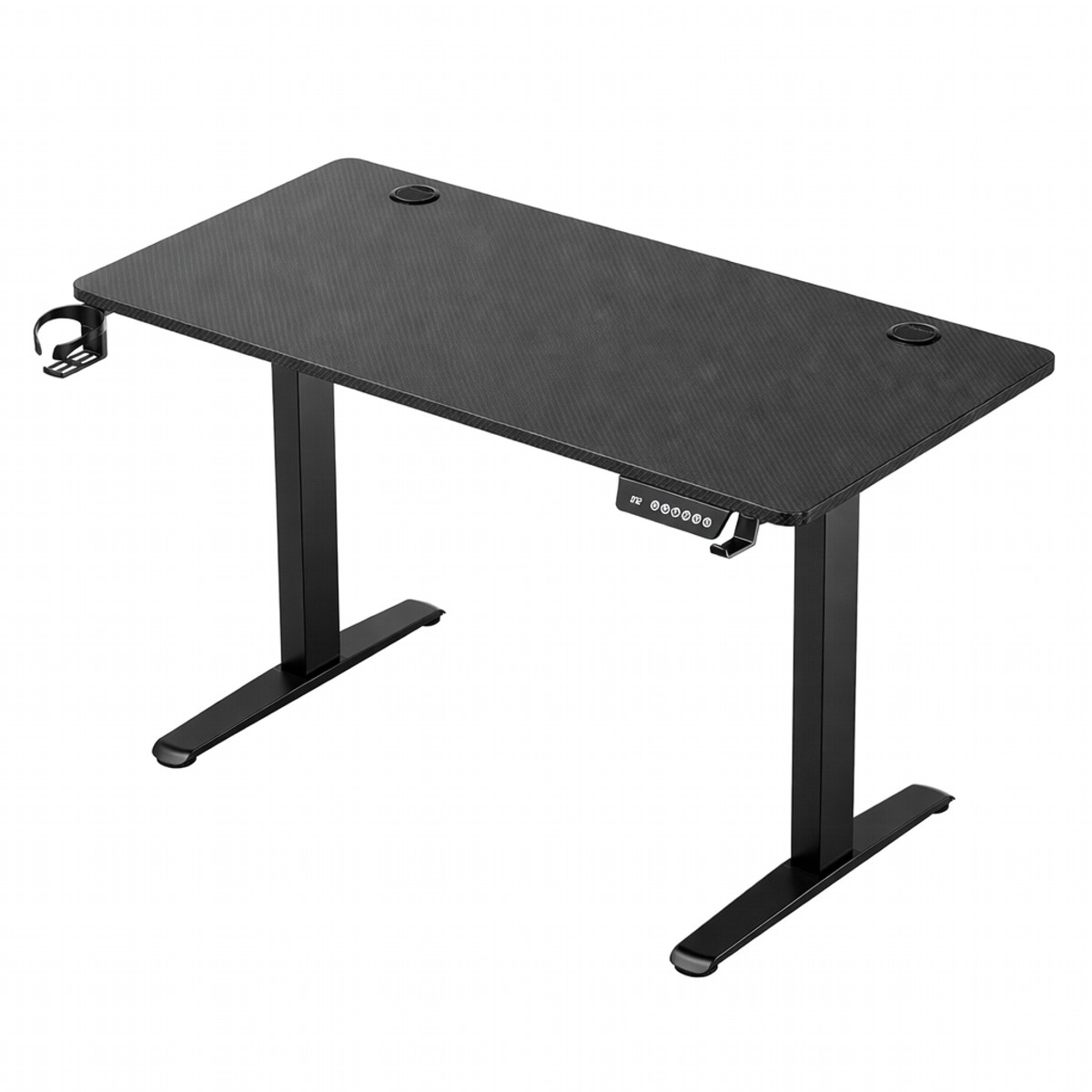 69e1da80e8519_2730-10004-01 VenCore 2730-10004 - Gaming Desk Adjustable 140x60x72-112cm Black - Μοντέρνο Γραφείο Ρυθμιζόμενου Ύψους με Λειτουργία Μνήμης Gaming VenCore Μοριοσανίδας Carbon Fiber με Μεταλλικά Πόδια Μαύρο Μ140 x Π60 x Υ72-112cm - Image 1