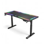 VenCore 2730-10006 - Gaming Desk Adjustable 120x60x72-112cm Black - Μοντέρνο Γραφείο Ρυθμιζόμενου Ύψους με Λειτουργία Μνήμης Gaming VenCore Μοριοσανίδας Carbon Fiber με Μεταλλικά Πόδια Μαύρο Μ120 x Π60 x Υ72-112cm