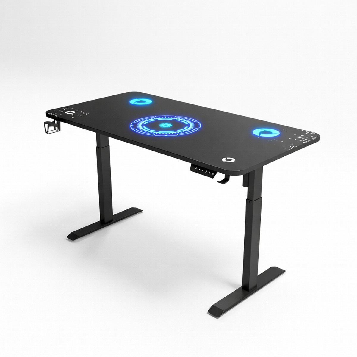 69e1ea6c26295_2730-10007-01 VenCore 2730-10007 - Gaming Desk Adjustable 120x60x72-112cm Black - Μοντέρνο Γραφείο Ρυθμιζόμενου Ύψους με Λειτουργία Μνήμης Gaming VenCore Μοριοσανίδας Carbon Fiber με Μεταλλικά Πόδια Μαύρο Μ120 x Π60 x Υ72-112cm - Image 1
