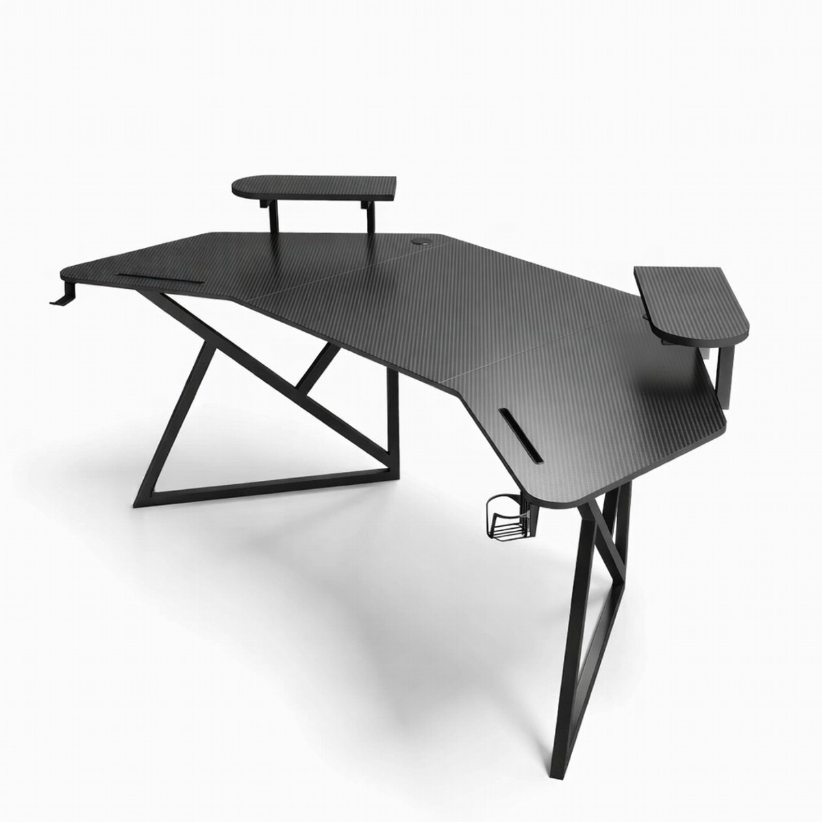 69e1eb5db2a46_2730-10008-01 VenCore 2730-10008 - Gaming Desk 180x70x74cm Black - Μοντέρνο Γραφείο Gaming VenCore Μοριοσανίδας Carbon Fiber με Μεταλλικά Πόδια Μαύρο Μ180 x Π70 x Υ74cm - Image 1
