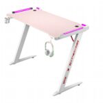 VenCore 2730-10011 - Gaming Desk 140x60x74cm Pink - Μοντέρνο Γραφείο Gaming VenCore Μοριοσανίδας Carbon Fiber με Μεταλλικά Πόδια Ροζ Μ140 x Π60 x Υ74cm
