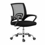 VenCore 2734-10001 - Office Chair Black 60x48x85-95cm - Καρέκλα Γραφείου με Ανάκλιση Ύφασμα Mesh σε Μαύρη Απόχρωση και Μεταλλικά Πόδια Μ60xΠ48xΥ85-95cm
