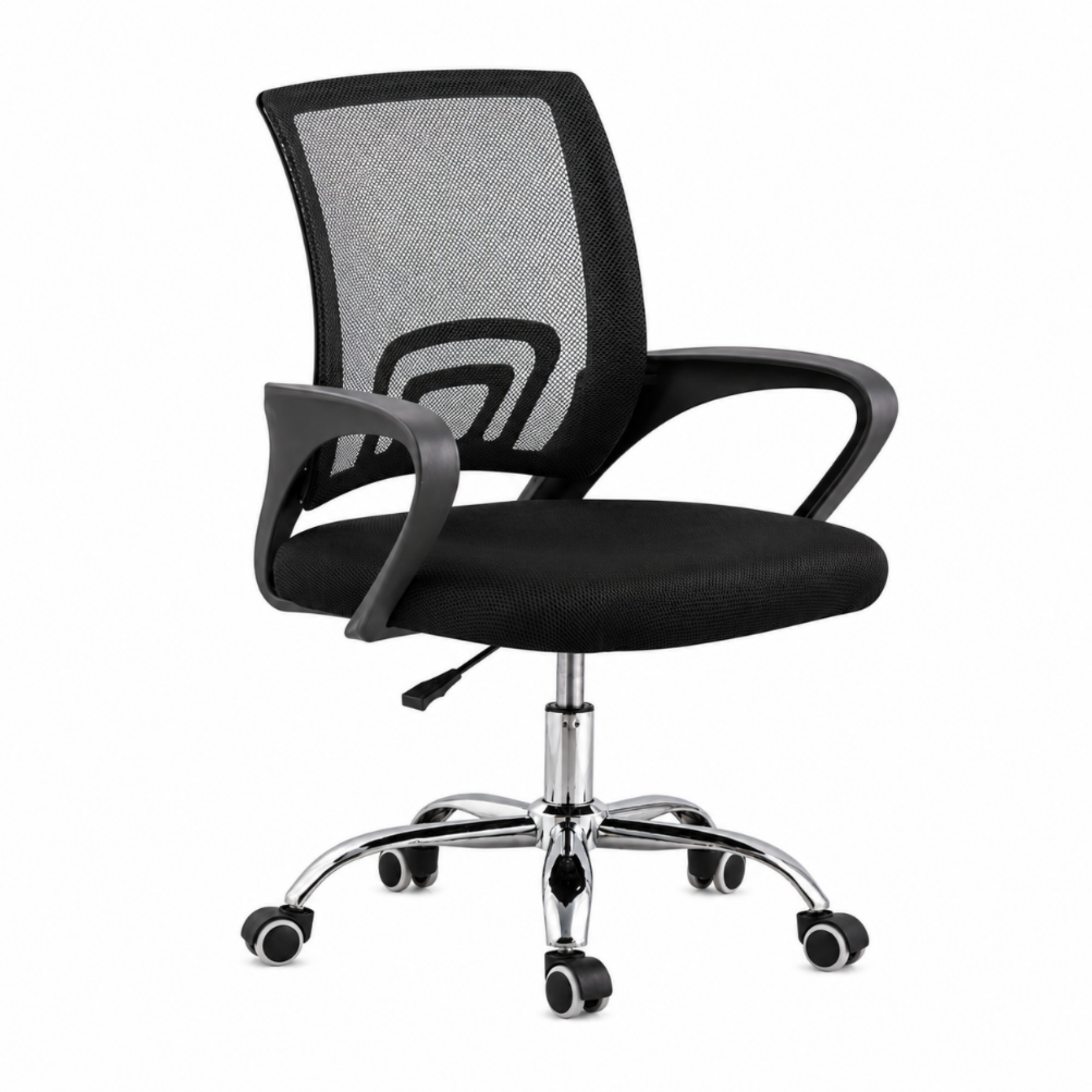 6a8e94bd15547_6a8e945f2a5bd_2734-10001-001 VenCore 2734-10001 - Office Chair Black 60x48x85-95cm - Καρέκλα Γραφείου με Ανάκλιση Ύφασμα Mesh σε Μαύρη Απόχρωση και Μεταλλικά Πόδια Μ60xΠ48xΥ85-95cm - Image 1