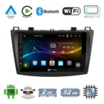 VenCore 3236-10007-0228B - Οθόνη Multimedia Android 15 9" 9109A MTK6762 Octa-Core 2GB/32GB IPS με Πρόσοψη, CarPlay, Android Auto και Υποστήριξη Κάμερας Οπισθοπορείας AHD για Mazda 3 2009-2014 – Μαύρη