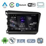 VenCore 3236-10005-0149B - Οθόνη Multimedia Android 15 9" PX5S Octa-Core 2GB/32GB IPS με Πρόσοψη, CarPlay, Android Auto και Υποστήριξη Κάμερας 360° για Honda Civic 2012-2015 – Μαύρη