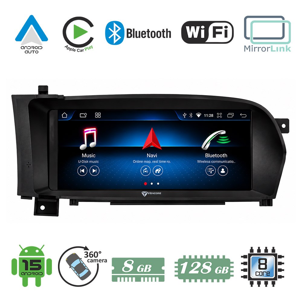 8e598e816cf40674_20260918195748 VenCore 3236-10010-00001 - Οθόνη Multimedia Android 14 10.25" Qualcomm 665 Octa-Core 8GB/128GB 1920×720 με CarPlay, Android Auto και Υποστήριξη Κάμερας για Mercedes S Class (W221) / CL Class (W216) 2006-2013 – NTG 3.0 - Image 1