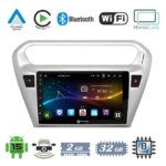 VenCore 3236-10007-0070S - Οθόνη Multimedia Android 15 9" 9109A MTK6762 Octa-Core 2GB/32GB IPS με Πρόσοψη, CarPlay, Android Auto και Υποστήριξη Κάμερας Οπισθοπορείας AHD για Peugeot 301 2012-2023 – Ασημί