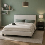 Κρεβάτι Nevil 150x200 PU χρώμα λευκό ματ