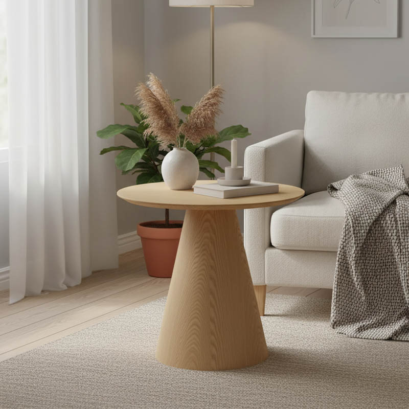 Βοηθητικό τραπέζι Donda pakoworld mdf-μέταλλο sonoma Φ45x46εκ Βοηθητικό τραπέζι Donda mdf-μέταλλο sonoma Φ45x46εκ - Image 1