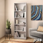 Βιβλιοθήκη Max σε λευκό χρώμα 58x23x170εκ