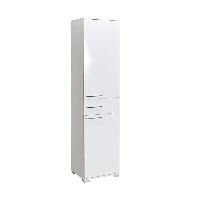 Ντουλάπα Chad pakoworld με συρτάρια λευκό gloss 45x40x188εκ Ντουλάπα Chad με συρτάρια λευκό gloss 45x40x188εκ - Image 1