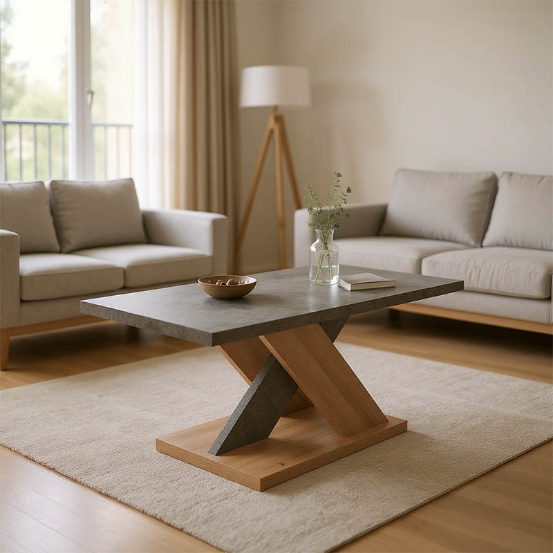 Τραπέζι σαλονιού Solange pakoworld σε γκρι-sonoma απόχρωση 110x55x47.5εκ Τραπέζι σαλονιού Solange σε γκρι-sonoma απόχρωση 110x55x47.5εκ - Image 1