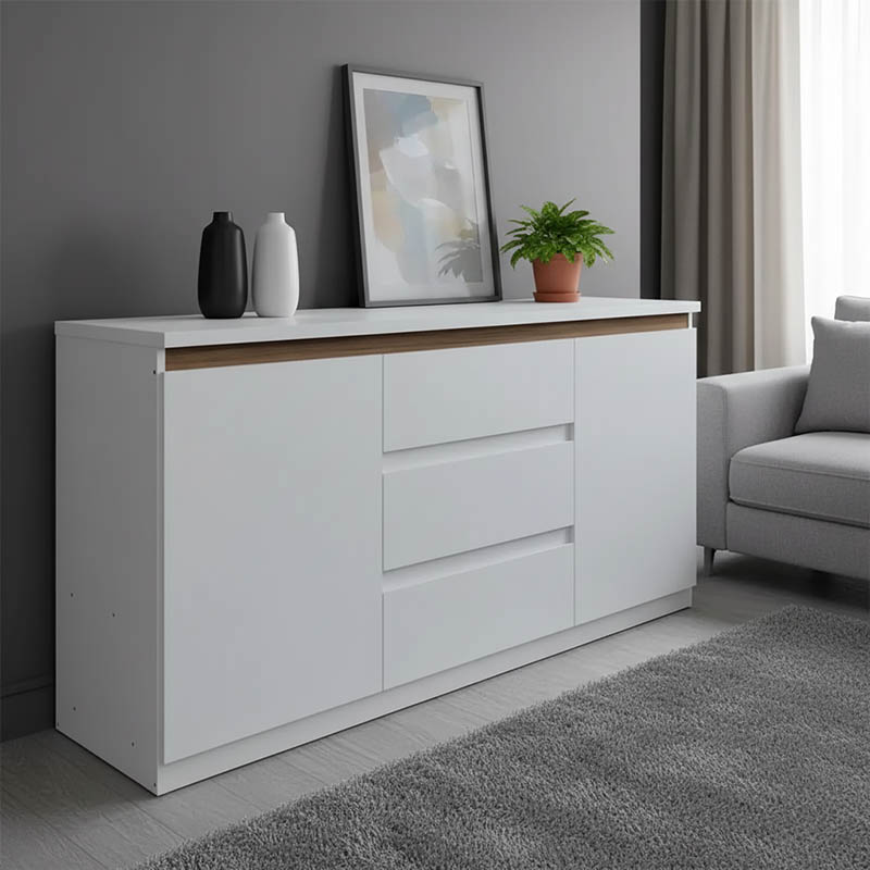 Μπουφές Chiemo pakoworld λευκό 160x40x93.6εκ Μπουφές Chiemo λευκό 160x40x93.6εκ - Image 1