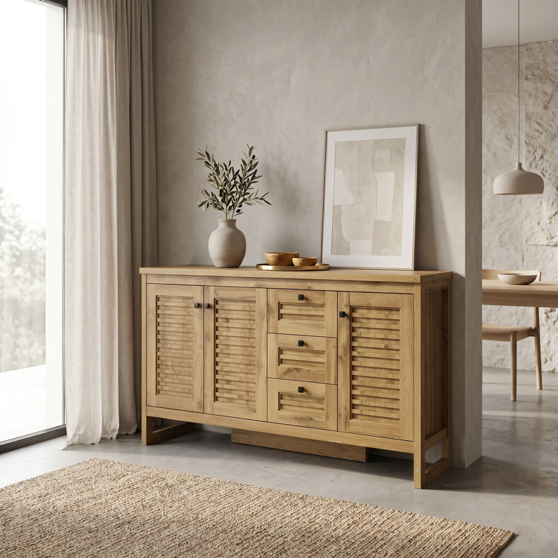 Μπουφές Beles pakoworld sonoma 160x40x93.5εκ Μπουφές Beles sonoma 160x40x93.5εκ - Image 1