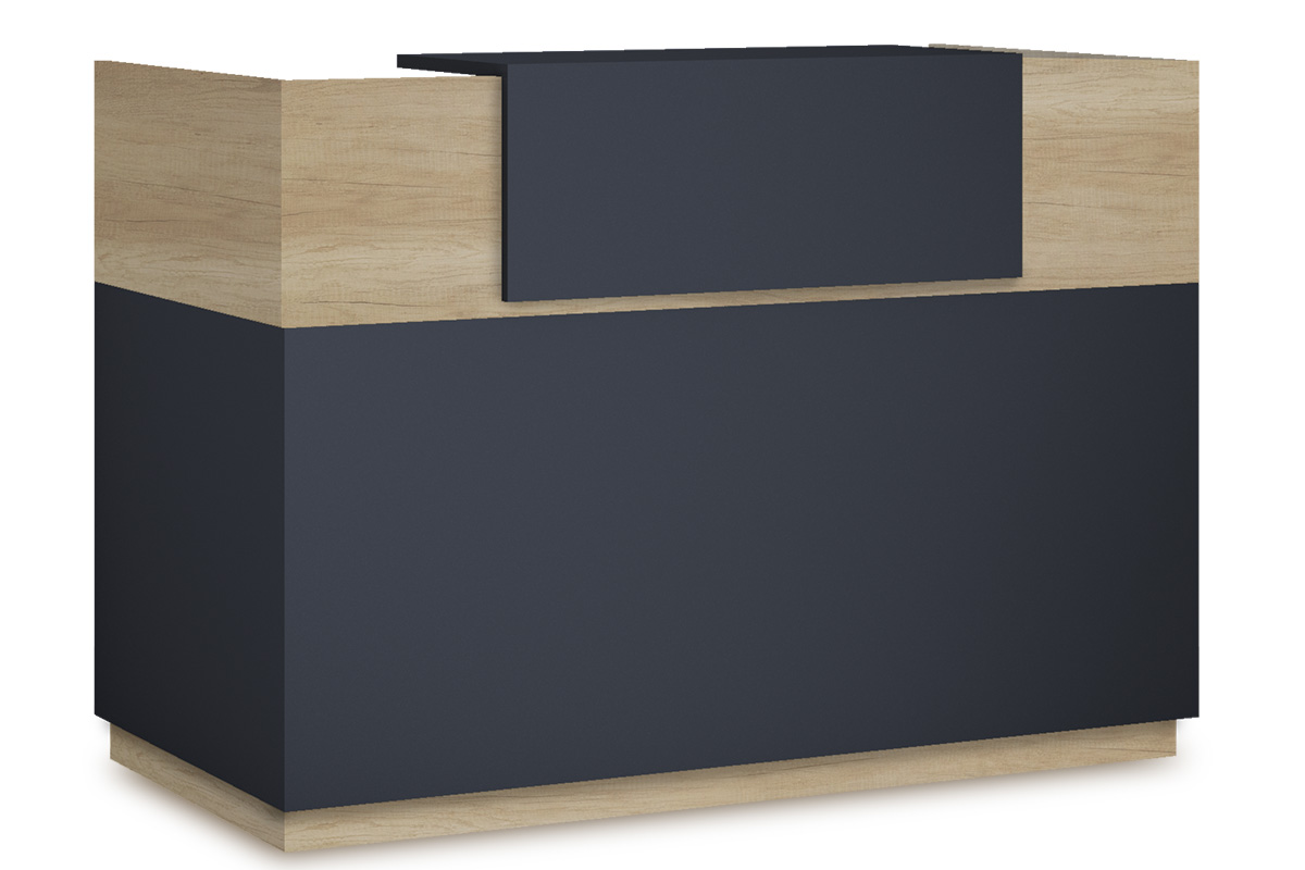 Γραφείο reception Lotus pakoworld σε χρώμα φυσικό - ανθρακί 180x70x110εκ Γραφείο reception Lotus σε χρώμα φυσικό - ανθρακί 180x70x110εκ - Image 1