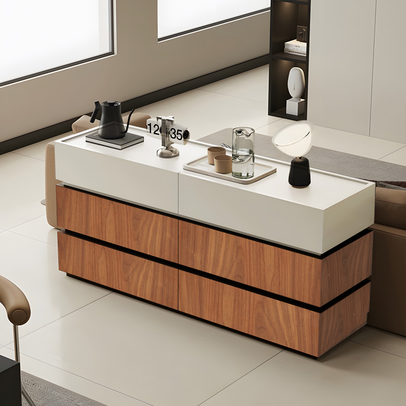Συρταριέρα Sonlen pakoworld mdf σε καρυδί-μπεζ απόχρωση 120x40x72εκ Συρταριέρα Sonlen mdf σε καρυδί-μπεζ απόχρωση 120x40x72εκ - Image 1
