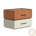 Κομοδίνο Sonlen mdf σε καρυδί-μπεζ απόχρωση 60x40x44.5εκ