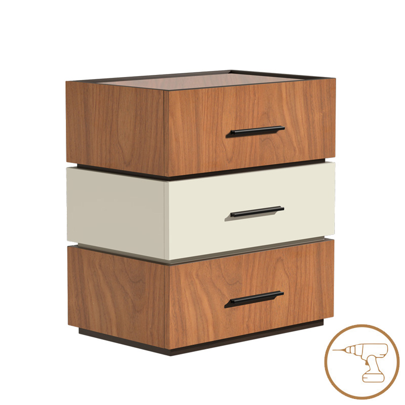 Κομοδίνο Sonlen pakoworld mdf σε καρυδί-μπεζ απόχρωση 60x40x66εκ Κομοδίνο Sonlen mdf σε καρυδί-μπεζ απόχρωση 60x40x66εκ - Image 1
