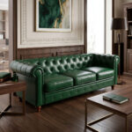Kαναπές τριθέσιος τ. Chesterfield pu κυπαρισσί 203x84x67εκ