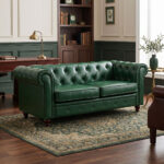 Kαναπές διθέσιος τ. Chesterfield pu κυπαρισσί 160x84x67εκ