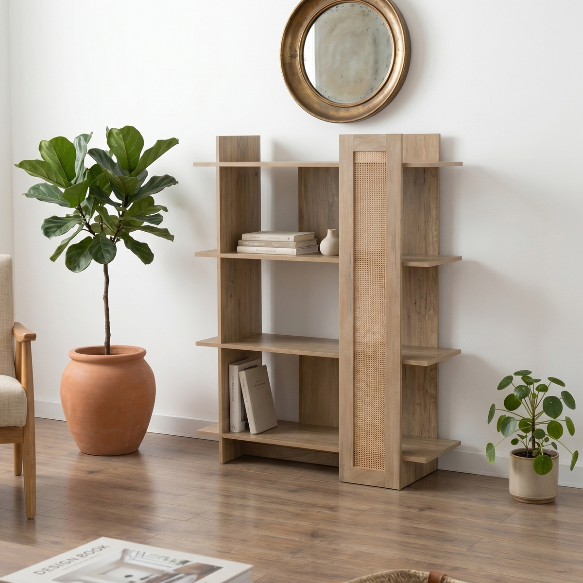 Βιβλιοθήκη Oslo pakoworld sonoma 75x32x95εκ Βιβλιοθήκη Oslo sonoma 75x32x95εκ - Image 1