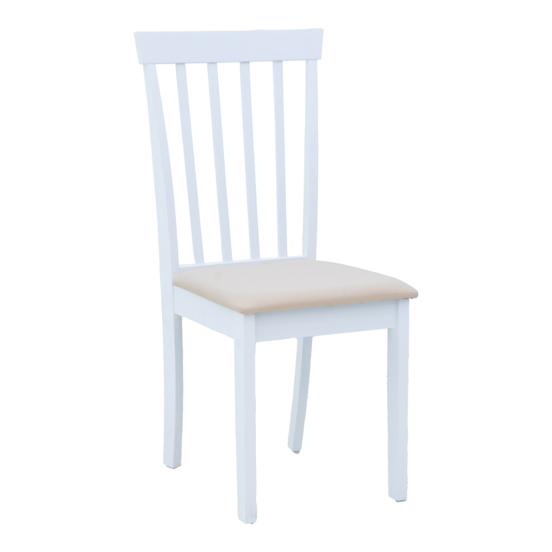 Καρέκλα Houston pakoworld rubberwood σε λευκή απόχρωση 40x49x94εκ Καρέκλα Houston rubberwood σε λευκή απόχρωση 40x49x94εκ - Image 1