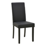 Καρέκλα Zeben μαύρο PU με πόδι μαύρο rubberwood 43,5x55,5x93,5εκ