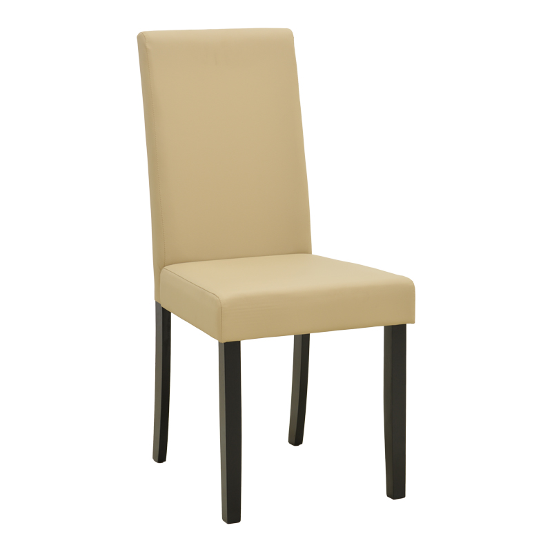 Καρέκλα Zeben pakoworld εκρού PU με πόδι μαύρο rubberwood 43,5x55,5x93,5εκ Καρέκλα Zeben εκρού PU με πόδι μαύρο rubberwood 43,5x55,5x93,5εκ - Image 1