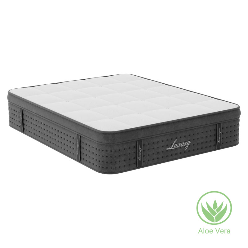 Στρώμα Luxury pakoworld pocket spring+gel memory foam+latex μονής όψης aloe vera 34-36cm 160x200εκ Στρώμα Luxury pocket spring+gel memory foam+latex μονής όψης aloe vera 34-36cm 160x200εκ - Image 1