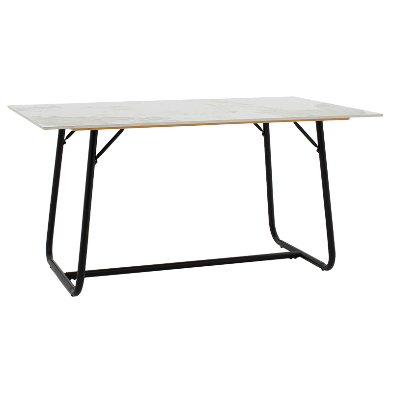 Τραπέζι Revello pakoworld sintered stone λευκό μαρμάρου-μαύρο 150x90x75εκ Τραπέζι Revello sintered stone λευκό μαρμάρου-μαύρο 150x90x75εκ - Image 1