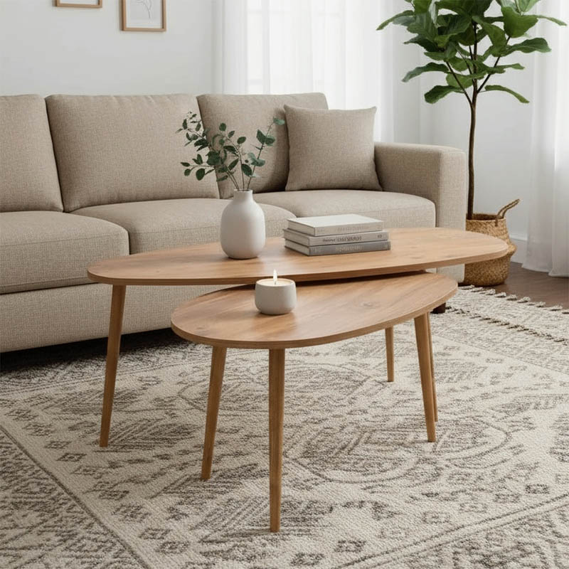 Τραπέζι σαλονιού Monty pakoworld 2 τεμ. σε oak απόχρωση 116x46x46εκ Τραπέζι σαλονιού Monty 2 τεμ. σε oak απόχρωση 116x46x46εκ - Image 1