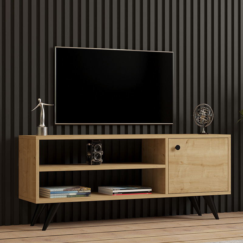Έπιπλο τηλεόρασης Wison pakoworld σε oak απόχρωση 120x29x50εκ Έπιπλο τηλεόρασης Wison σε oak απόχρωση 120x29x50εκ - Image 1
