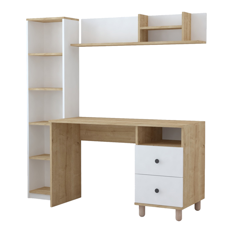 Σύνθεση γραφείου Kontor pakoworld sonoma-λευκό 160x50x162εκ Σύνθεση γραφείου Kontor sonoma-λευκό 160x50x162εκ - Image 1